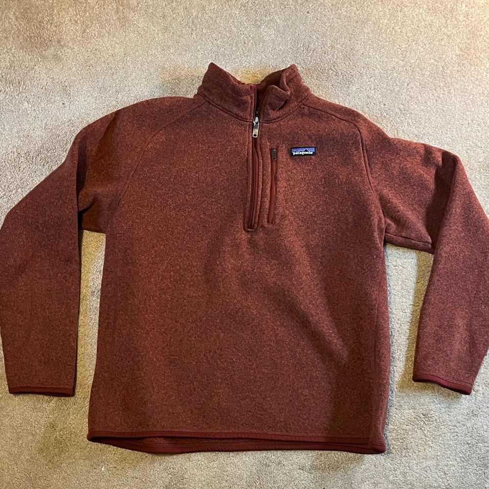 Patagonia Men's Zip-Up Sweater in Deep Rust